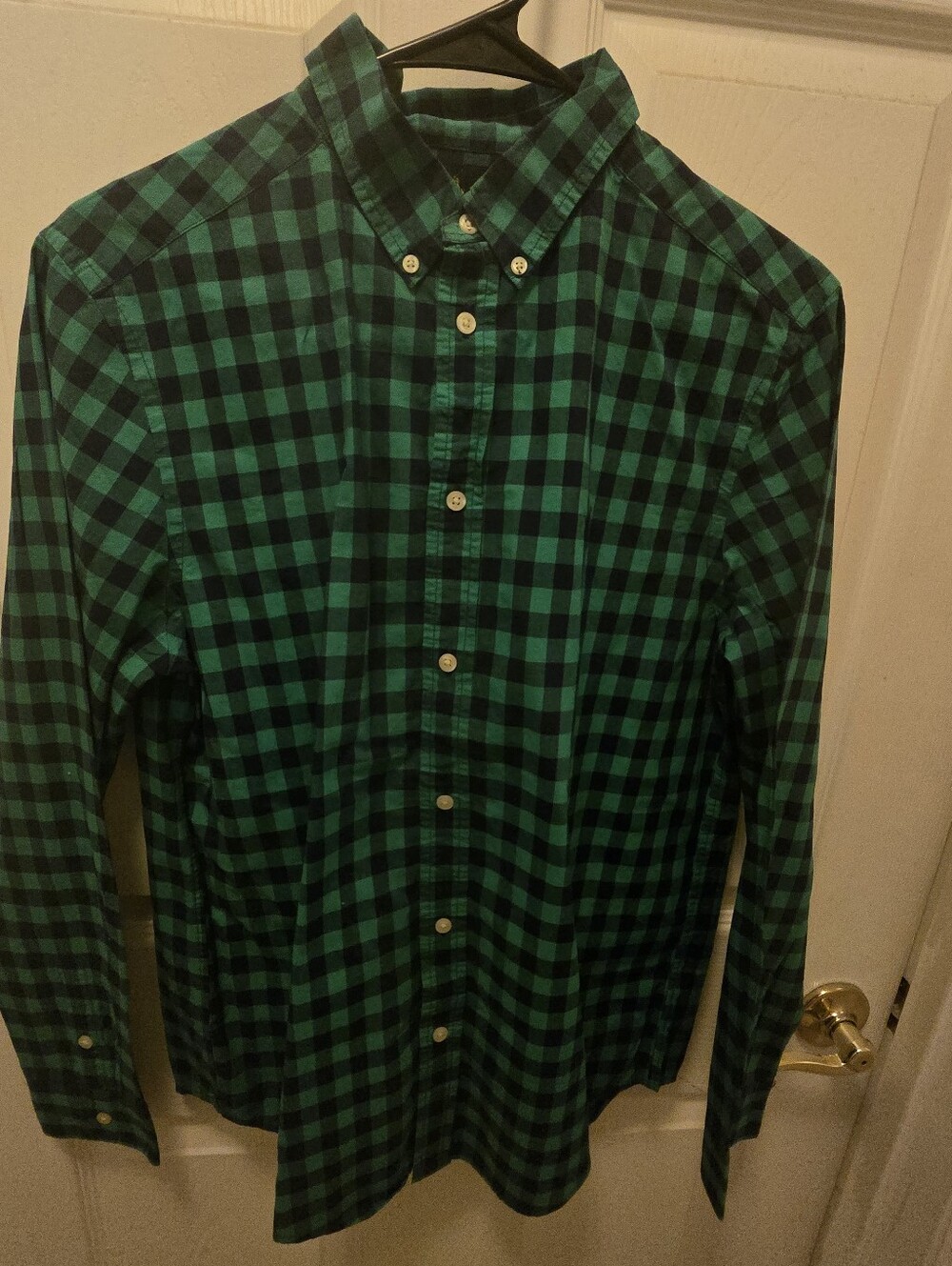 Green and Black Check Button-Down Youth Shirt